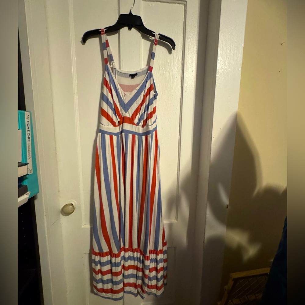 Red white and blue torrid size 2 babydoll dress maxi